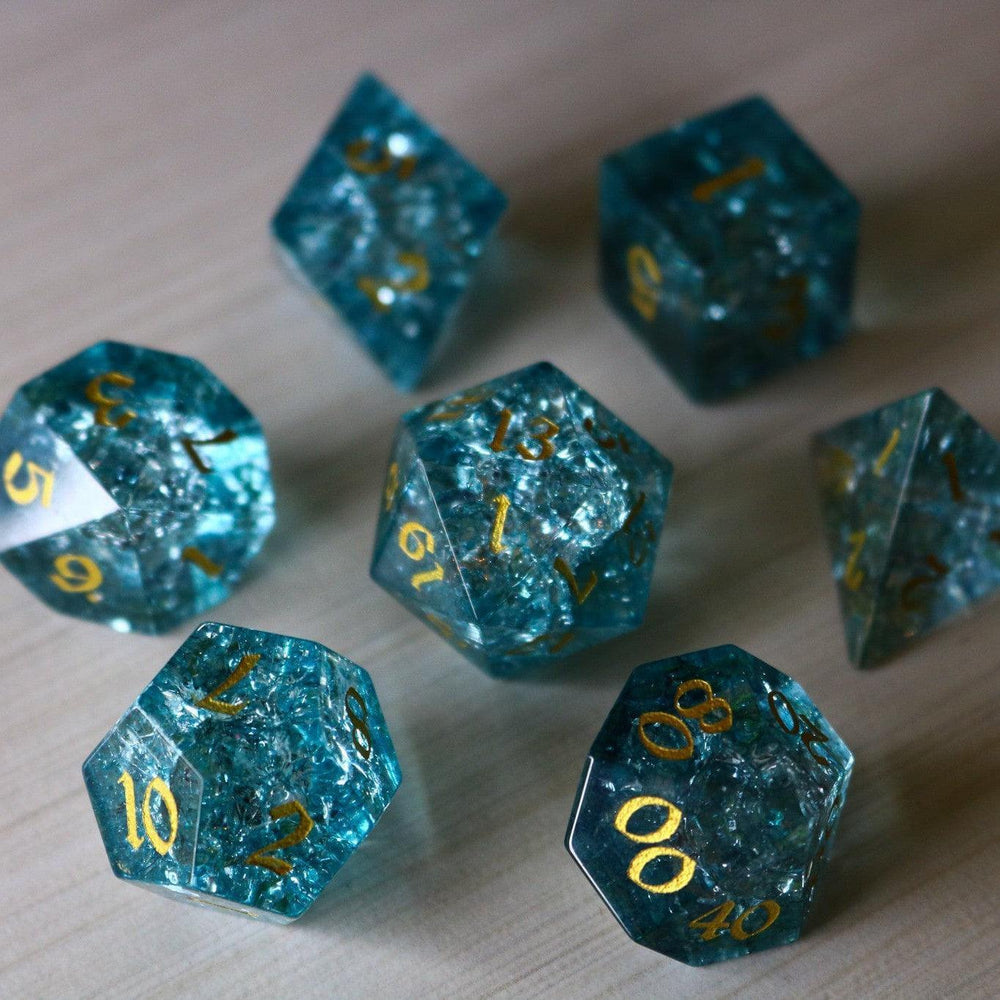Blue Ocean Forge Fire Glass DND Dice Set (ONLINE ORDER ONLY)