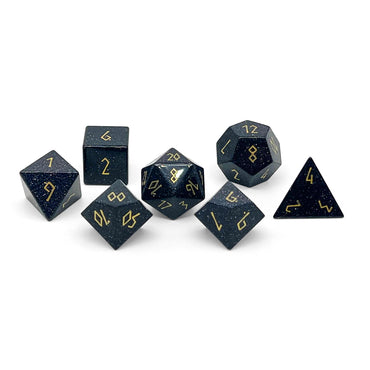 Blue Sandstone - 7 Piece RPG Set Gemstone Dice (Online Only)