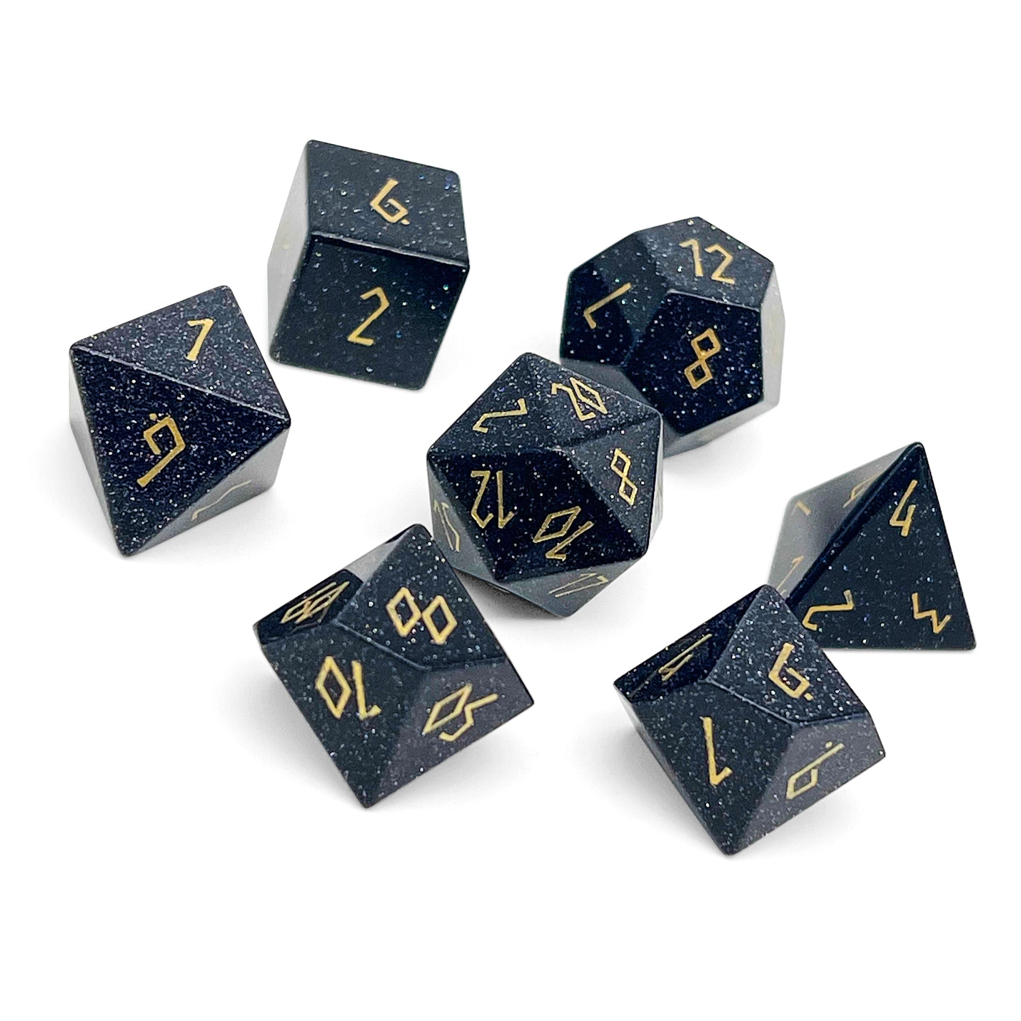 Blue Sandstone - 7 Piece RPG Set Gemstone Dice (Online Only)