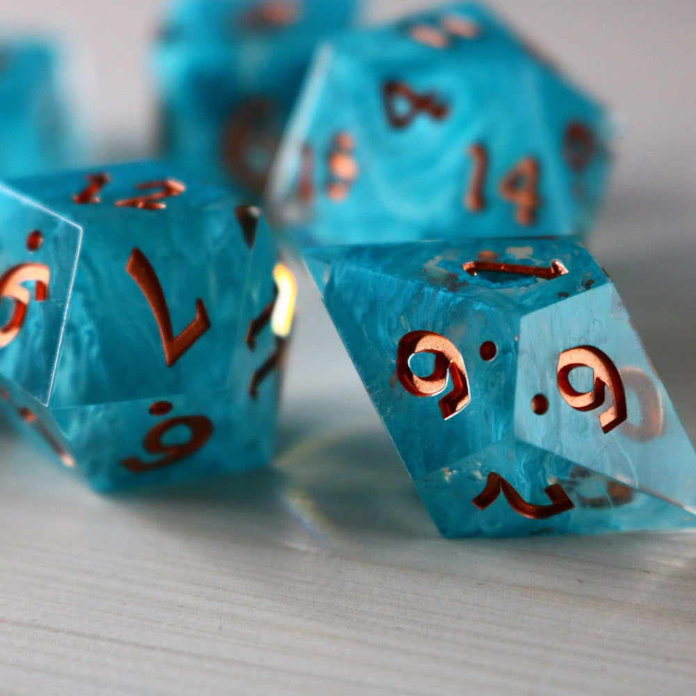Blue Smoke Handmade Resin DND Dice Set (ONLINE ORDER ONLY)