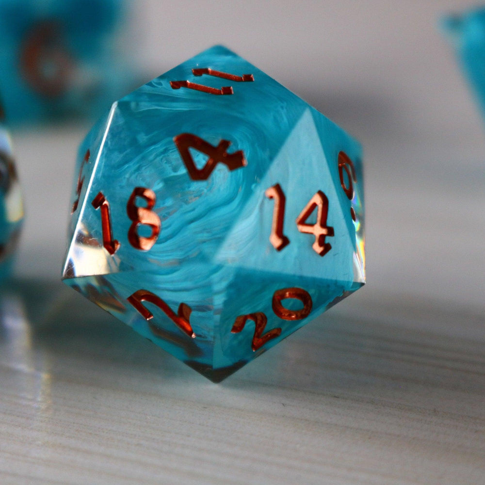 Blue Smoke Handmade Resin DND Dice Set (ONLINE ORDER ONLY)