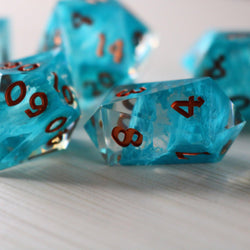 Blue Smoke Handmade Resin DND Dice Set (ONLINE ORDER ONLY)
