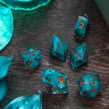 Blue Smoke Handmade Resin DND Dice Set (ONLINE ORDER ONLY)