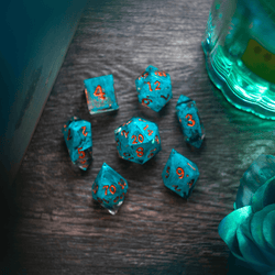 Blue Smoke Handmade Resin DND Dice Set (ONLINE ORDER ONLY)