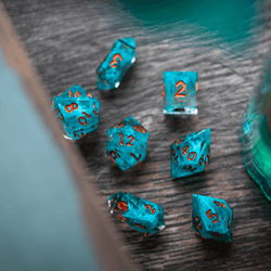 Blue Smoke Handmade Resin DND Dice Set (ONLINE ORDER ONLY)