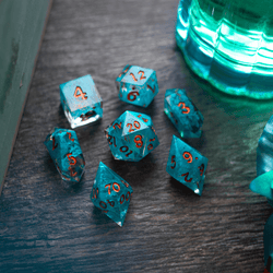 Blue Smoke Handmade Resin DND Dice Set (ONLINE ORDER ONLY)