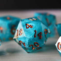 Blue Smoke Handmade Resin DND Dice Set (ONLINE ORDER ONLY)