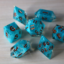 Blue Smoke Handmade Resin DND Dice Set (ONLINE ORDER ONLY)