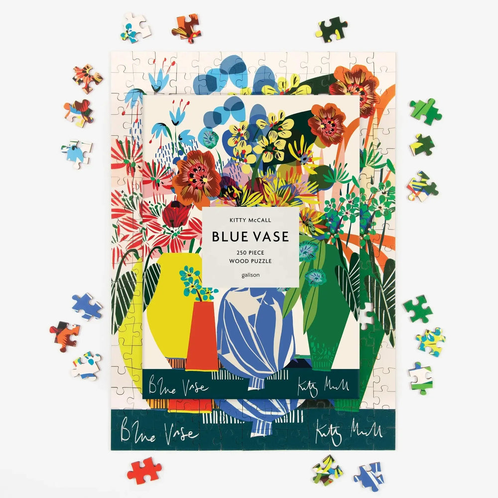 Blue Vase by Kitty McCall 250 Piece Wood Jigsaw Puzzle Galison (ONLINE ORDER ONLY)