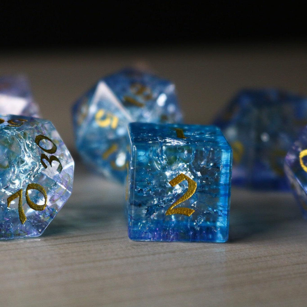 Blue Wing Forge Fire Glass DND Dice Set (ONLINE ORDER ONLY)