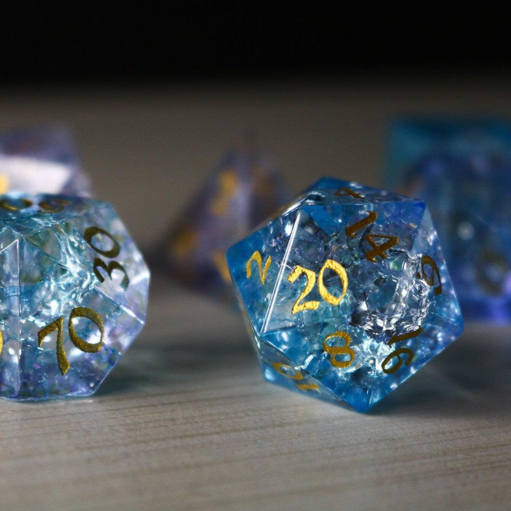 Blue Wing Forge Fire Glass DND Dice Set (ONLINE ORDER ONLY)