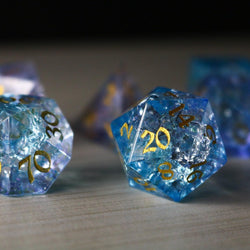 Blue Wing Forge Fire Glass DND Dice Set (ONLINE ORDER ONLY)