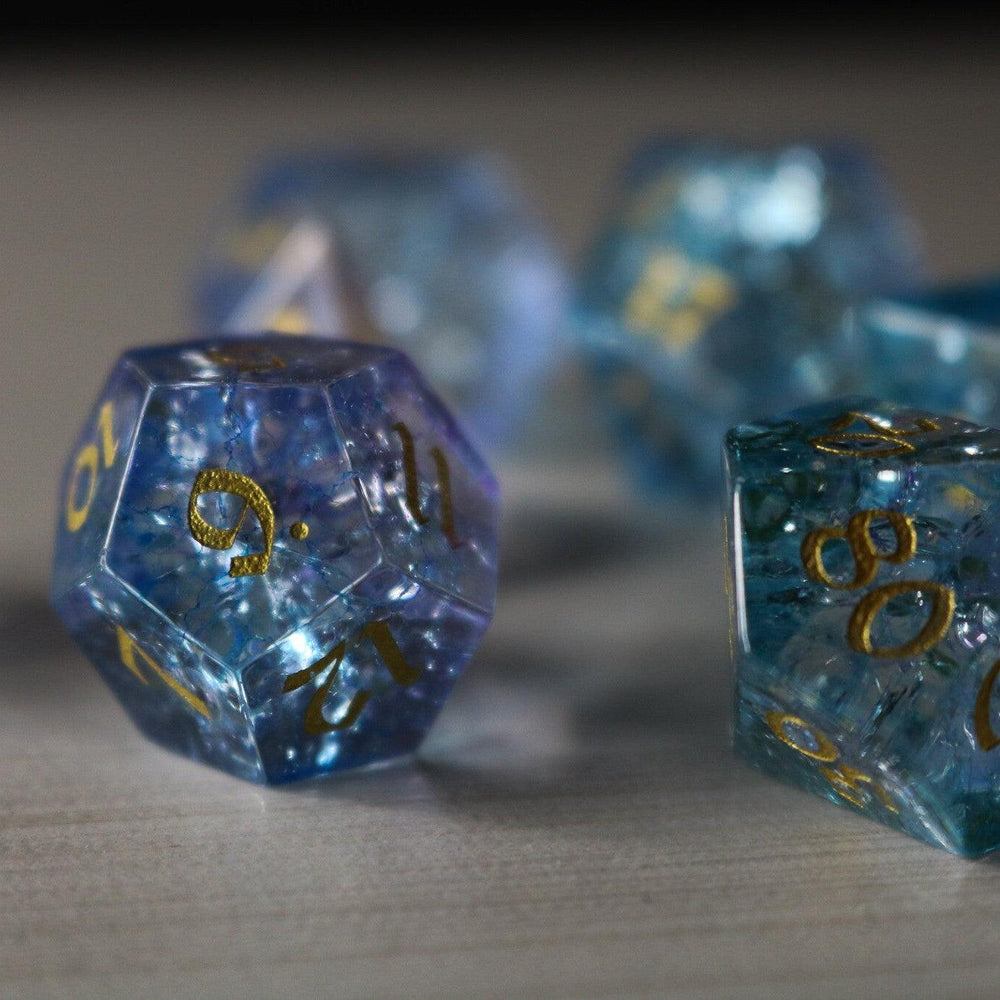 Blue Wing Forge Fire Glass DND Dice Set (ONLINE ORDER ONLY)