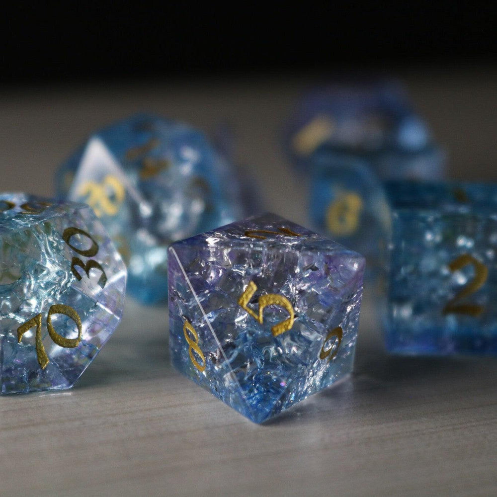 Blue Wing Forge Fire Glass DND Dice Set (ONLINE ORDER ONLY)