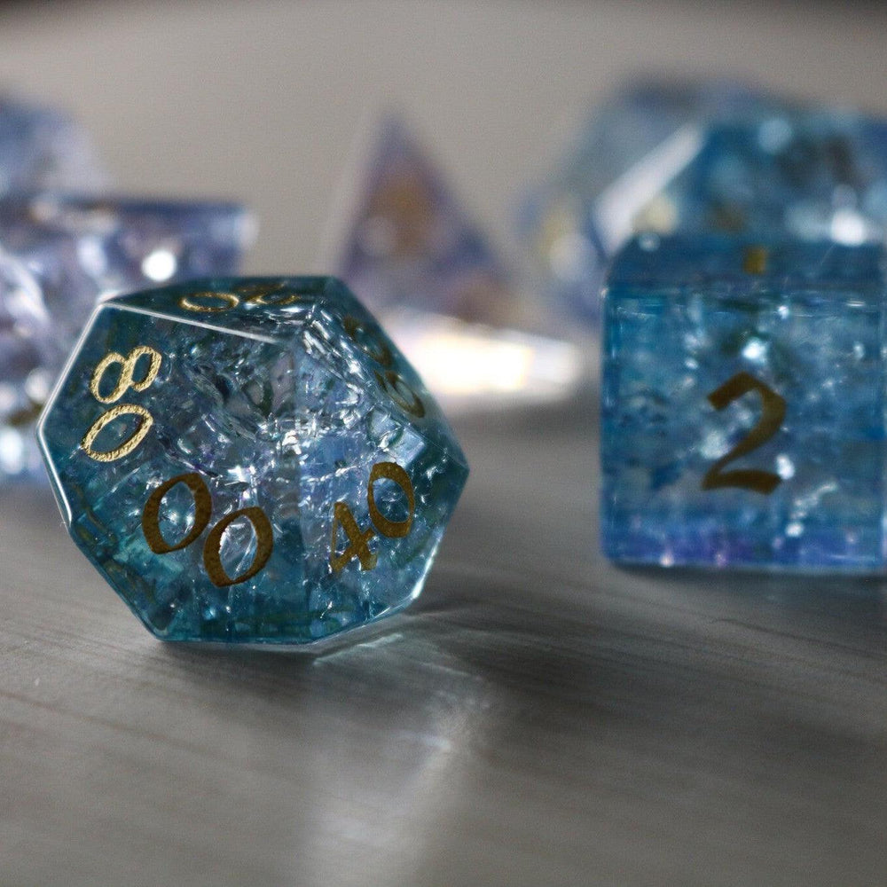 Blue Wing Forge Fire Glass DND Dice Set (ONLINE ORDER ONLY)
