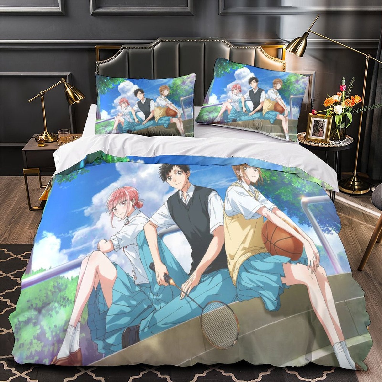 Blue Box Bedding Set Pattern Quilt Cover Without Filler (Online Order Only)