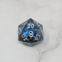 Blue Slaadi's Eye - 7 Piece Moving Eye DnD Dice Set | Acrylic RPG Gaming Dice (ONLINE ORDER ONLY)