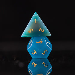 Pre-Order || Blue Agate Stone Dice Set