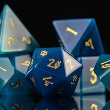 Pre-Order || Blue Agate Stone Dice Set