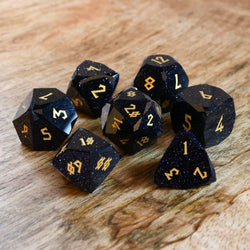 Pre-Order || Blue Sandstone Multifaceted Stone Dice Set