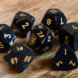 Pre-Order || Blue Sandstone Multifaceted Stone Dice Set