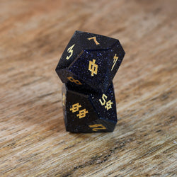 Pre-Order || Blue Sandstone Multifaceted Stone Dice Set