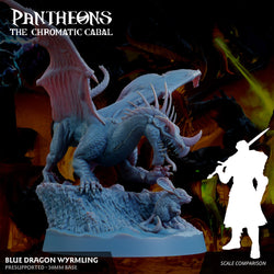 3D Printed Sordane Publishing Wyrmling Blue Dragon Pantheons - The Chromatic Cabal 28 32mm D&D (Online Only)
