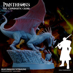 3D Printed Sordane Publishing Wyrmling Blue Dragon Pantheons - The Chromatic Cabal 28 32mm D&D (Online Only)