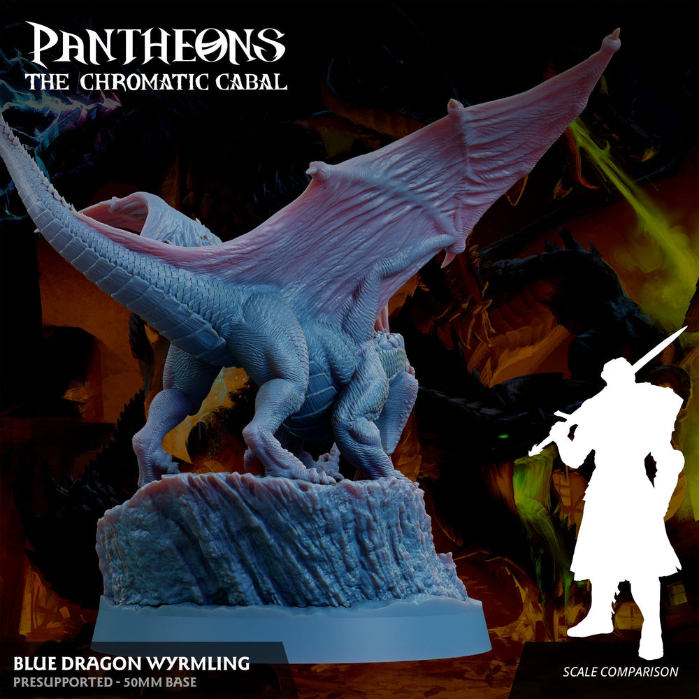 3D Printed Sordane Publishing Wyrmling Blue Dragon Pantheons - The Chromatic Cabal 28 32mm D&D (Online Only)