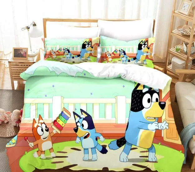 Bluey Bedding Set Pattern Kids Quilt Cover Without Filler (Online Order Only)