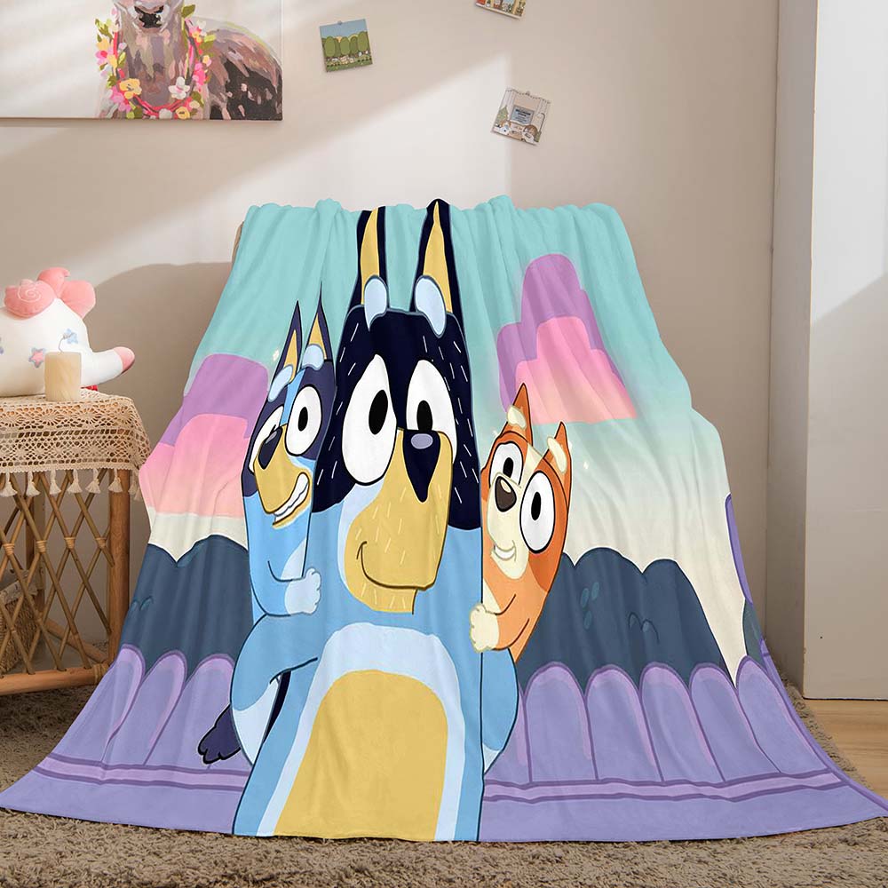 Bluey Pattern Blanket Flannel Throw Room Decoration (Online Order Only)