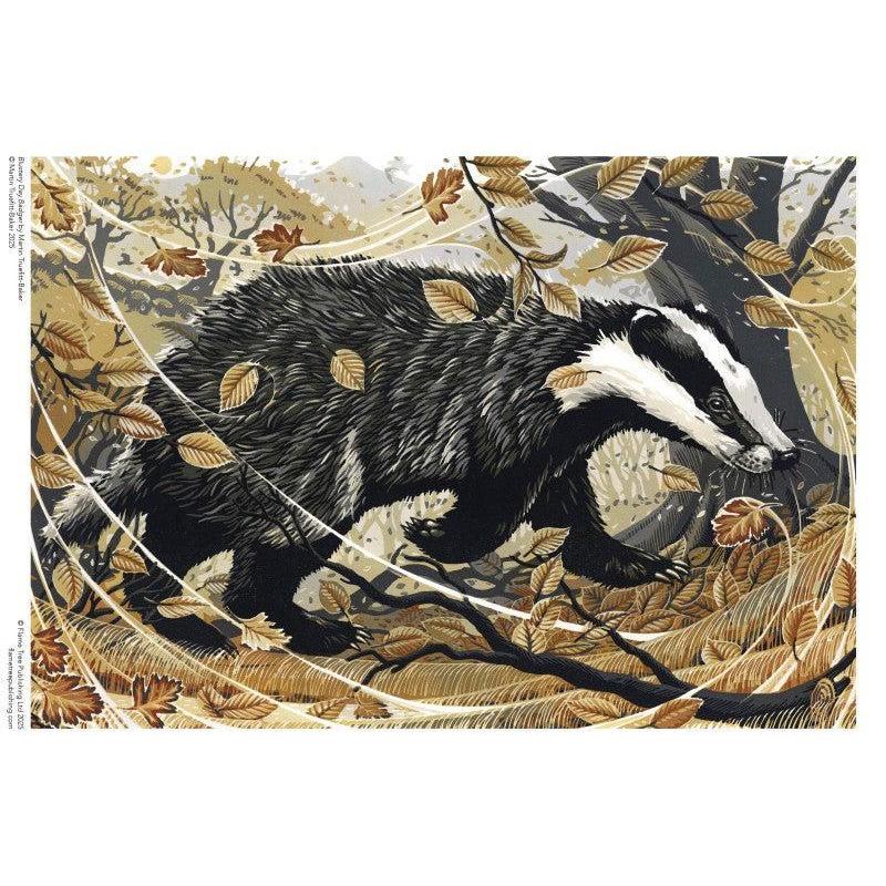 Blustery Day Badger 1000 Piece Jigsaw Puzzle Flame Tree (ONLINE ORDER ONLY)