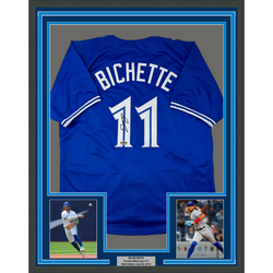 Framed Facsimile Autographed Bo Bichette 35x39 Toronto Blue Reprint Laser Auto Baseball Jersey (ONLINE ORDER ONLY)