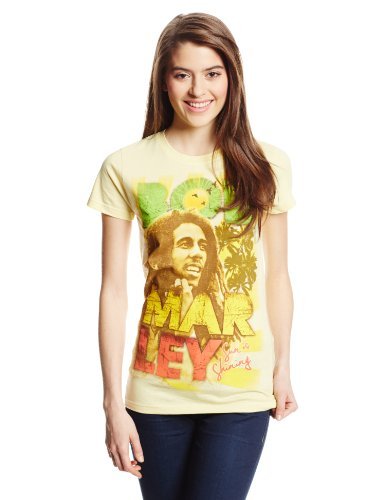 Bob Marley - Bob Marley Sun Is Shining Juniors T-Shirt, Light Yellow, X-Large [T-Shirt] (ONLINE ORDER ONLY)