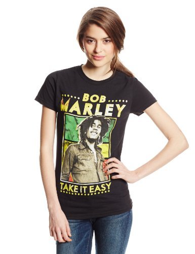 Bob Marley Take It Easy Juniors T-Shirt, Black, Large [T-Shirt] (ONLINE ORDER ONLY)
