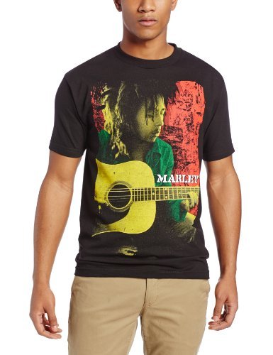 Zion Rootswear Men'S Bob Marley Colored Pose T-Shirt, Black, X-Large [T-Shirt] (ONLINE ORDER ONLY)