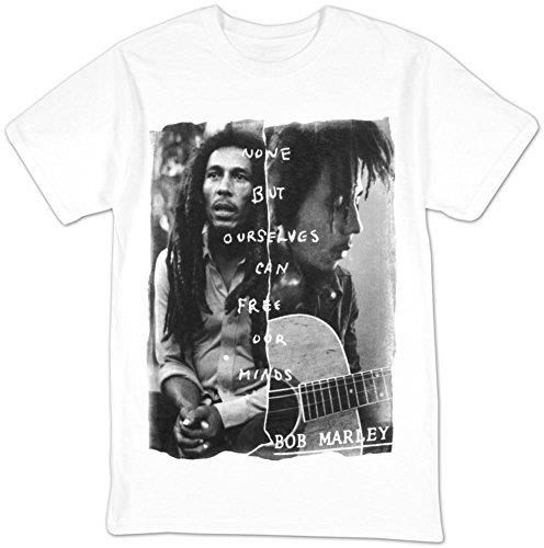 Zion Rootswear Men'S Bob Marley Free Our Minds T-Shirt, White, Small [T-Shirt] (ONLINE ORDER ONLY)
