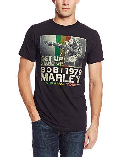 Zion Rootswear Men'S Bob Marley Get Up T-Shirt, Black, X-Large [T-Shirt] (ONLINE ORDER ONLY)
