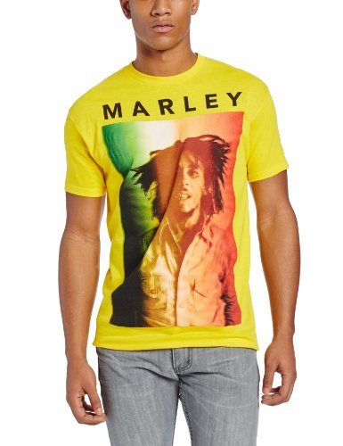 Zion Rootswear Men'S Bob Marley Original T-Shirt, Yellow, Small [T-Shirt] (ONLINE ORDER ONLY)