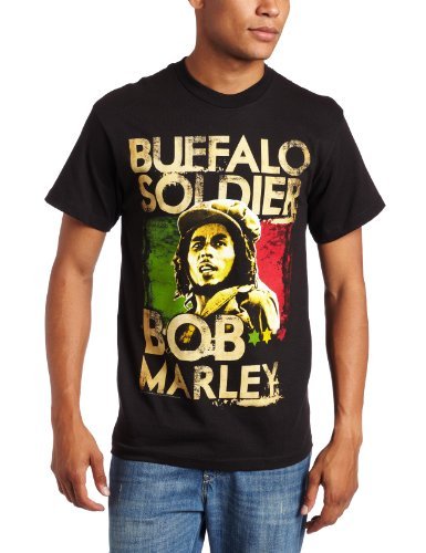 Zion Rootswear Men'S Marley Buffalo Soldier T-Shirt, Black, Large [T-Shirt] (ONLINE ORDER ONLY)