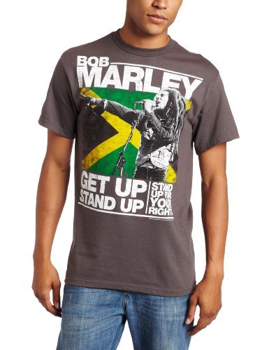 Zion Rootswear Men'S Marley Get Up Stand Up T-Shirt,Charcoal,Medium [T-Shirt] (ONLINE ORDER ONLY)