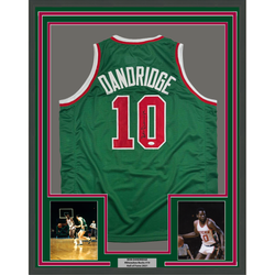 Framed Autographed/Signed Bob Dandridge 35x39 Milwaukee Green Basketball Jersey JSA COA