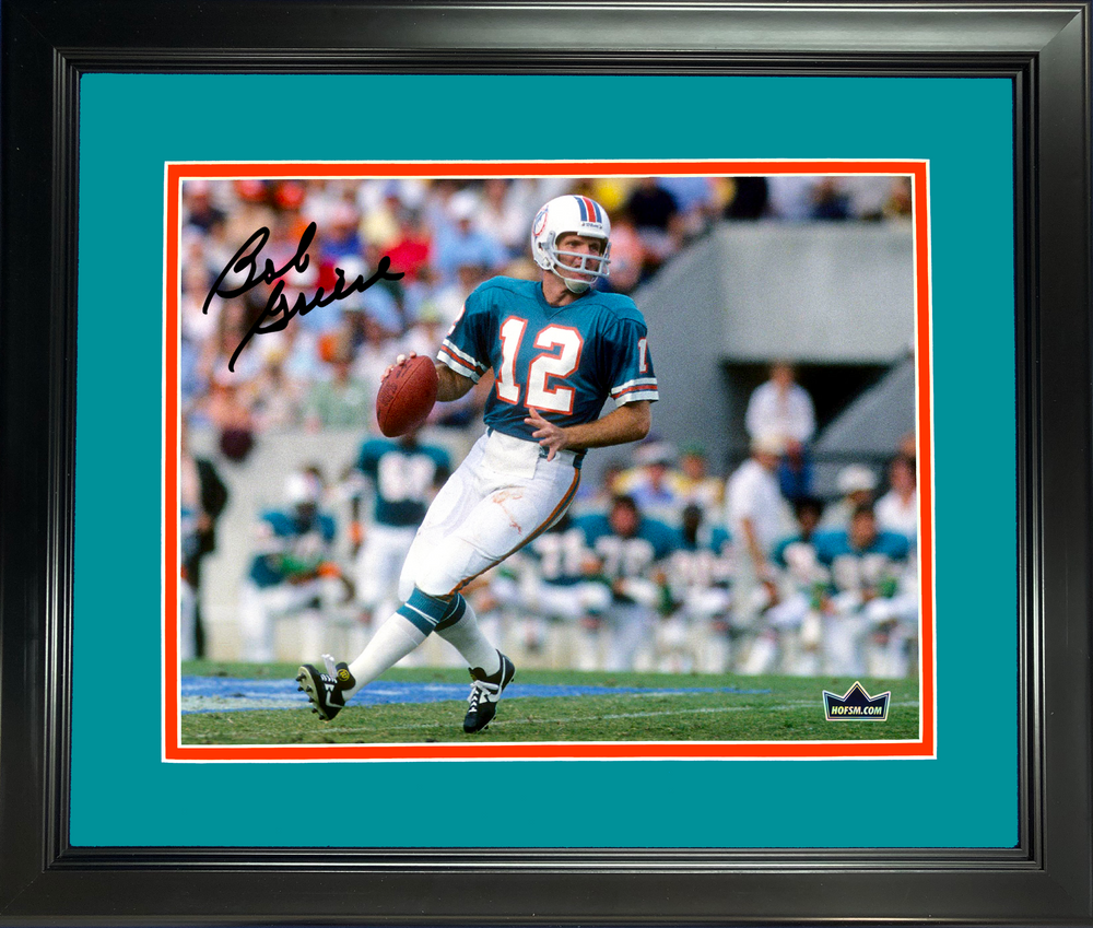 Framed Bob Griese Miami Dolphins Facsimile Laser Engraved Signature Auto 11"x14" Football Photo HOFSM Holo (ONLINE ORDER ONLY)