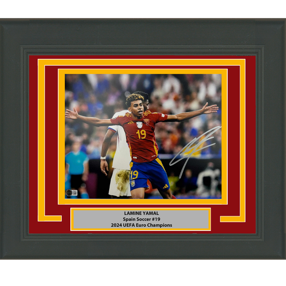 Framed Autographed/Signed Lamine Yamal Spain 11x14 Soccer World Cup Photo Beckett BAS COA #6