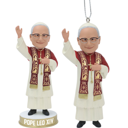 Pope Leo XIV Mini Bobblehead and Bobblehead Ornament (Presale) (ONLINE ORDER ONLY)