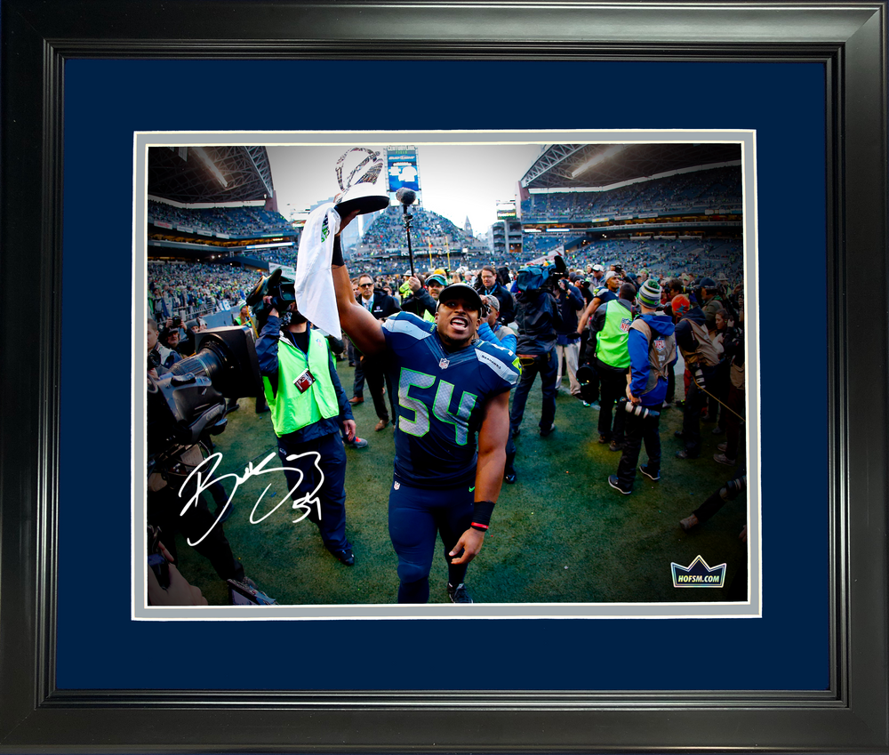 Framed Bobby Wagner Facsimile Laser Engraved Signature Auto Seattle Seahawks 11"x14" Football Photo HOFSM Holo (ONLINE ORDER ONLY)