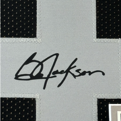 Framed Facsimile Autographed Bo Jackson 35x39 Oakland Las Vegas Black Reprint Laser Auto Football Jersey Size Men's XL (ONLINE ORDER ONLY)