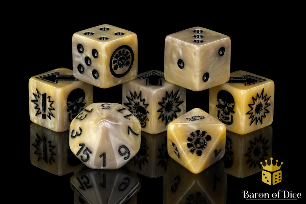 Bone - Bloody Football Dice (Set of 7) (ONLINE ORDER ONLY)