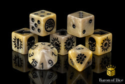Bone - Bloody Football Dice (Set of 7) (ONLINE ORDER ONLY)