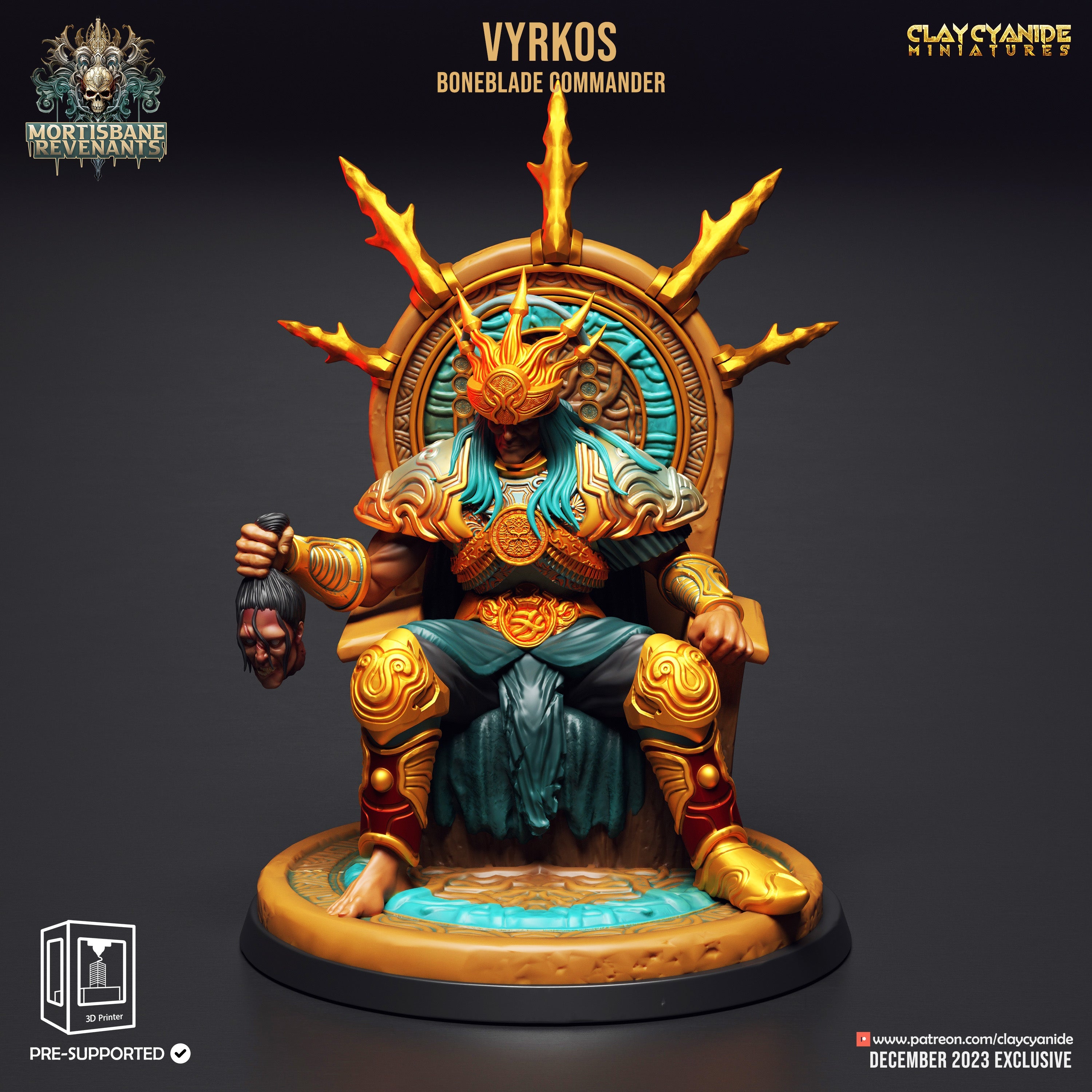 3D Printed Clay Cyanide Mortisbane Revenants - Vyrkos Boneblade Commander 28mm 32mm D&D (Online Only)